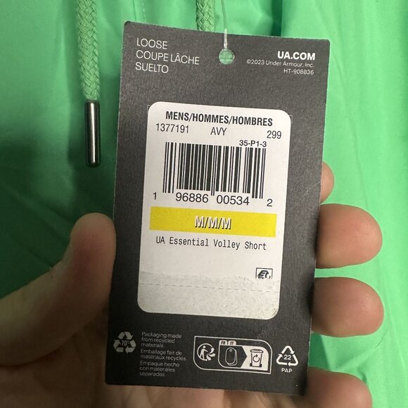 Under Armour Men's Icon Volley Short 5.5" NWT Size Medium (Vapor Green/White) - Picture 14 of 16